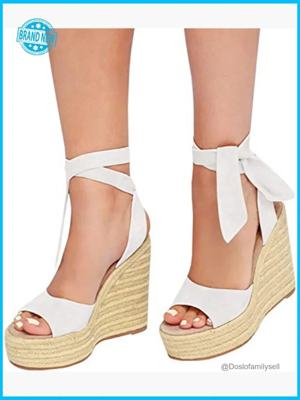 Wedge Sandals Lace Up Espadrilles Platform Heels Tie Ankle Strap Summer Shoes